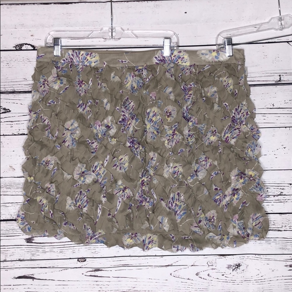 Old Navy Plus Size 20 Gray & Purple Floral Print Tiered Ruffle Skirt